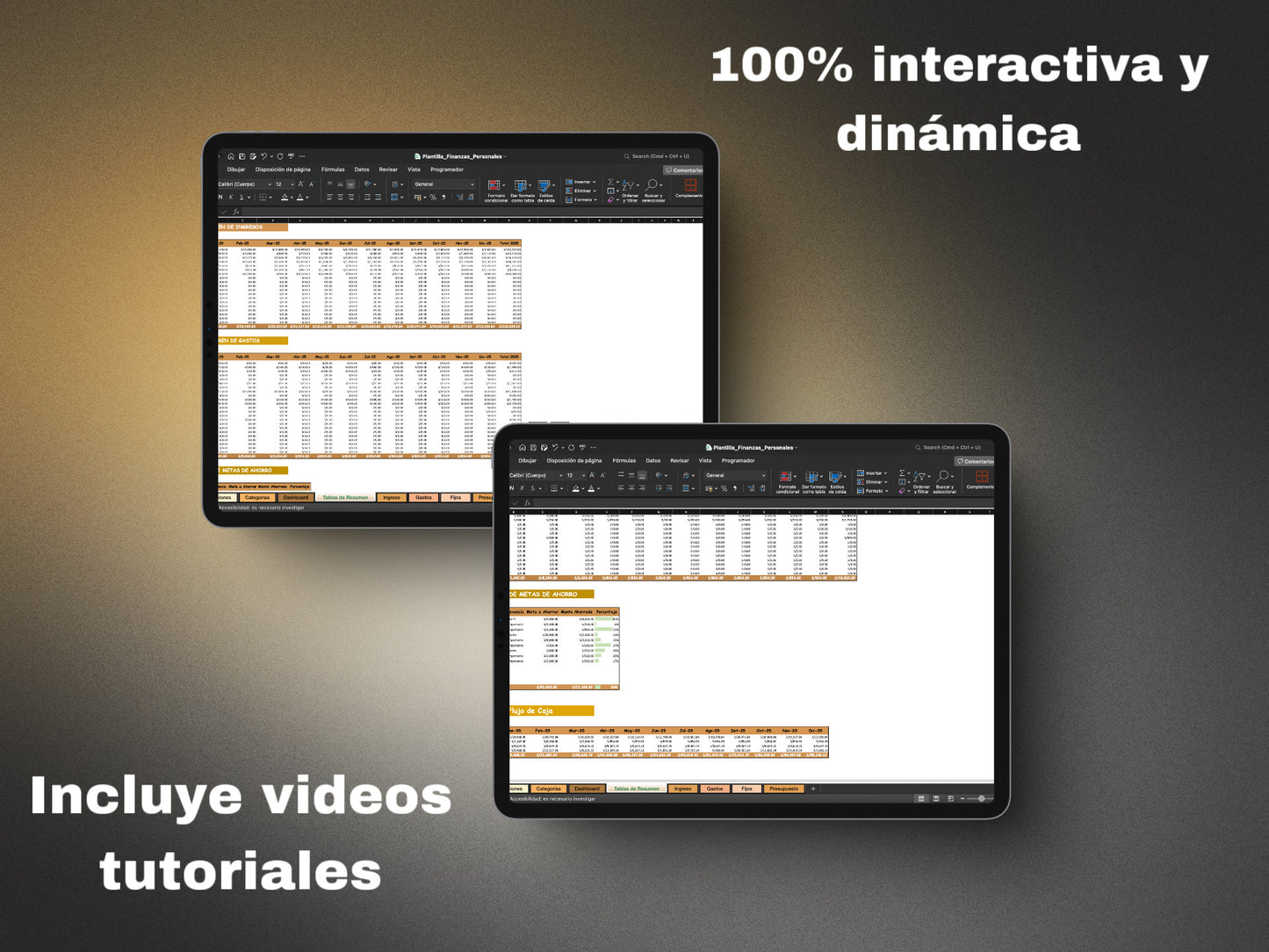 Plantilla de Excel de finanzas personales- Brown