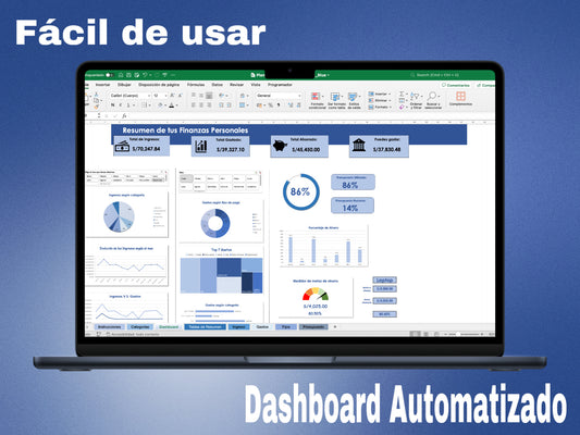 Plantilla de Excel de Finanzas Personales-Blue