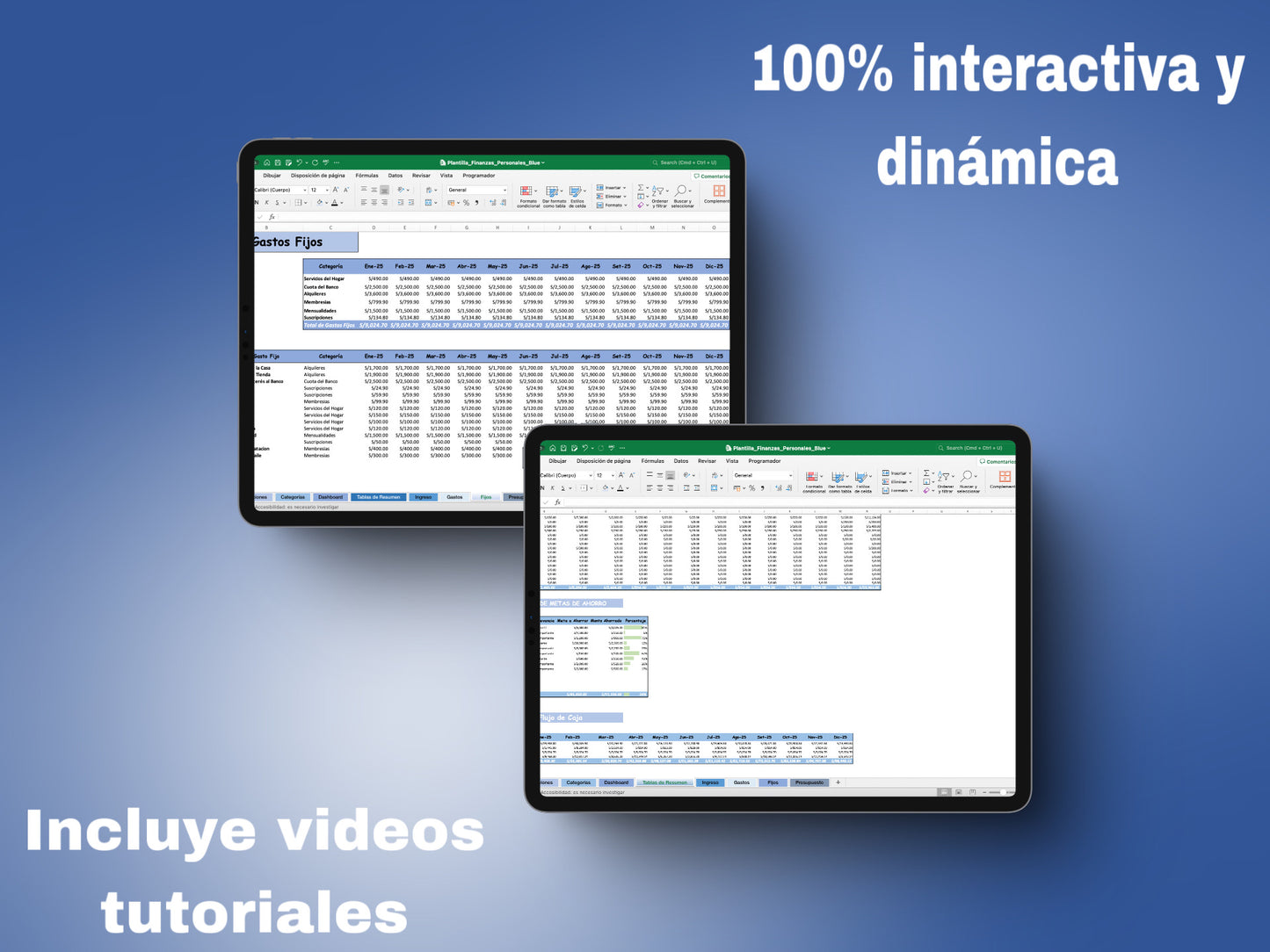 Plantilla de Excel de Finanzas Personales-Blue