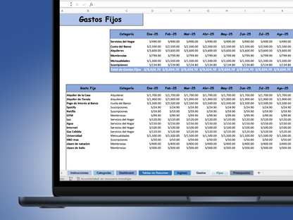 Plantilla de Excel de Finanzas Personales-Blue